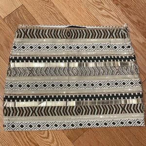 Zara Trafaluc Beaded Pattern Mini Skirt